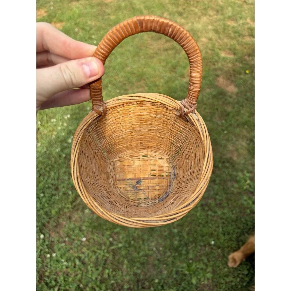 Wicker Decorative Hanging Basket with Handle